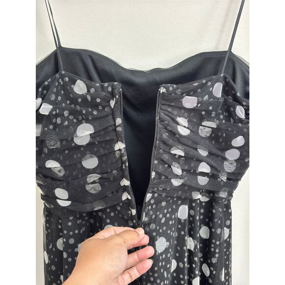 Tulle Mesh Polka dot Midi A-line Cocktail Party  Event Evening Dress Size 12 - Picture 4 of 8